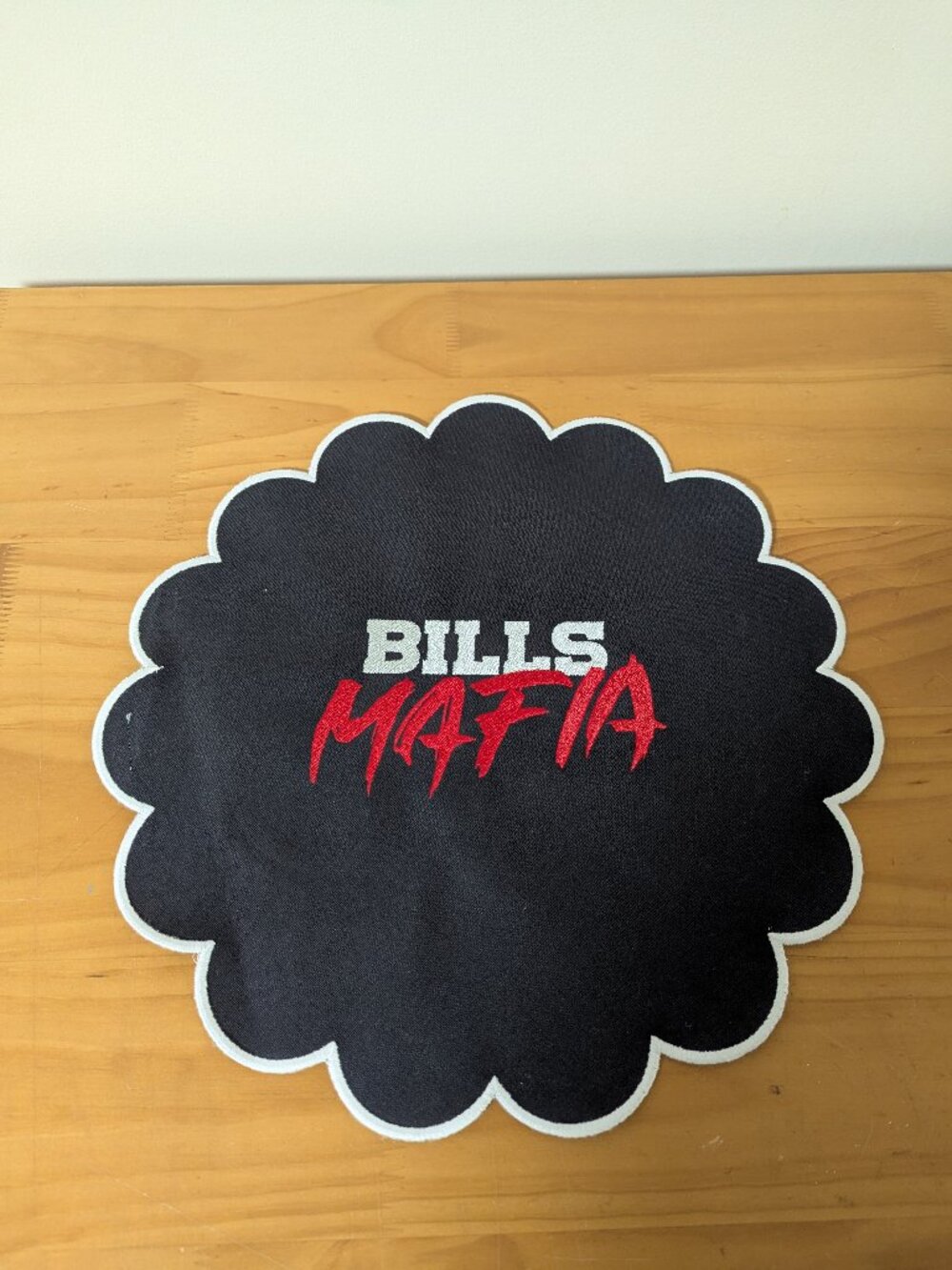 Buffalo Bills Mafia Cloth Placemats Custom Embroidered 15" Black New Decorative